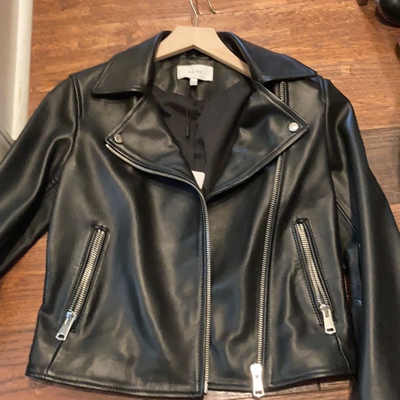 Reiss Geo leather biker jacket - Picture 13 of 17